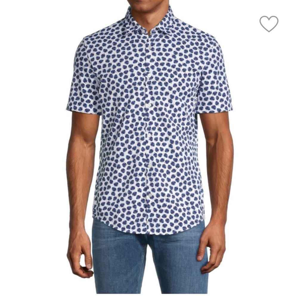 Hugo Boss White and Blue Polo